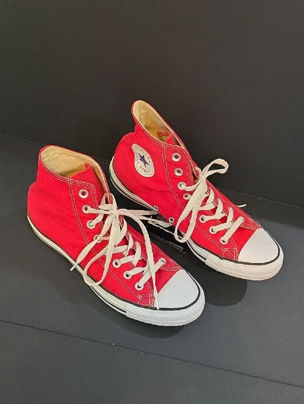 Converse High Top All Star Sneakers in Red with White Accents Size 10